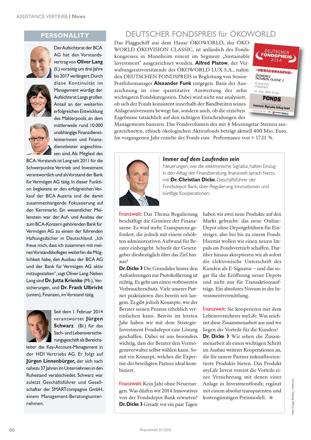 Finanzwelt Ausgabe 01 2014 By Finanzwelt Issuu