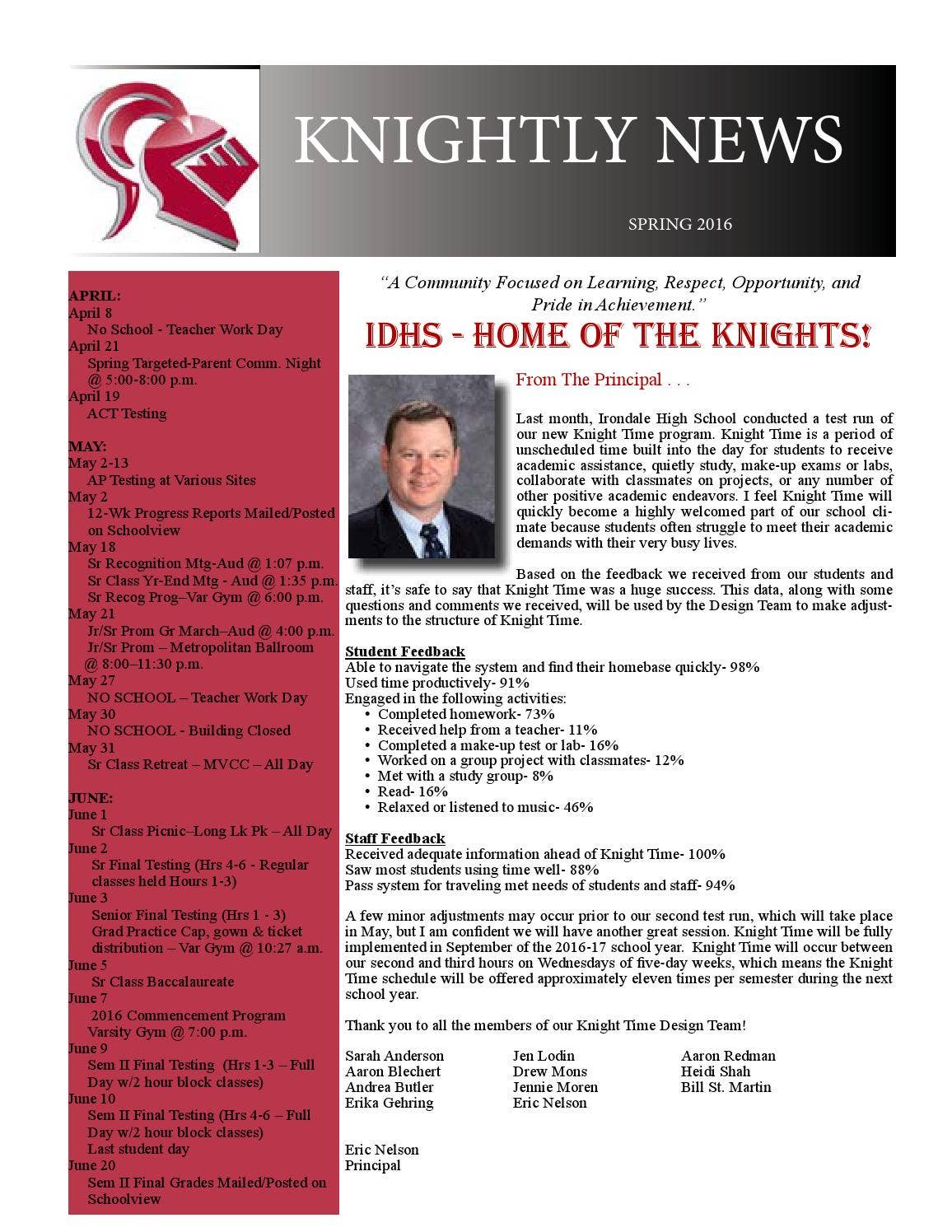 Spring 2016 Knightly News by Mounds View Public Schools - Issuu