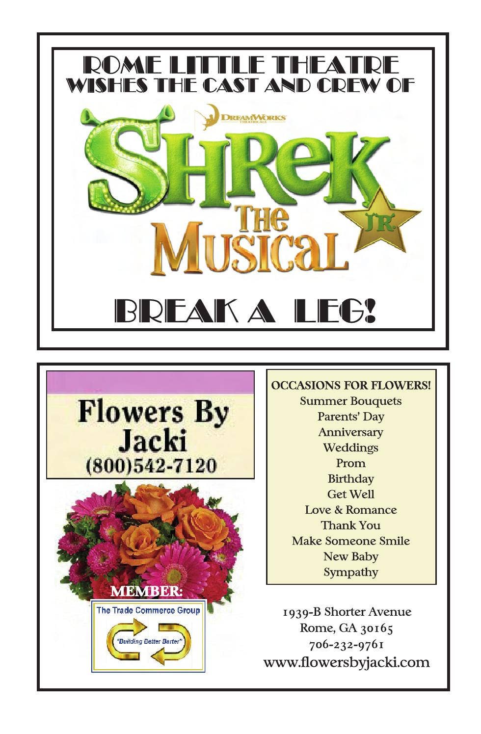 Shrek the Musical Jr Playbill by Rome LittleTheatre - Issuu
