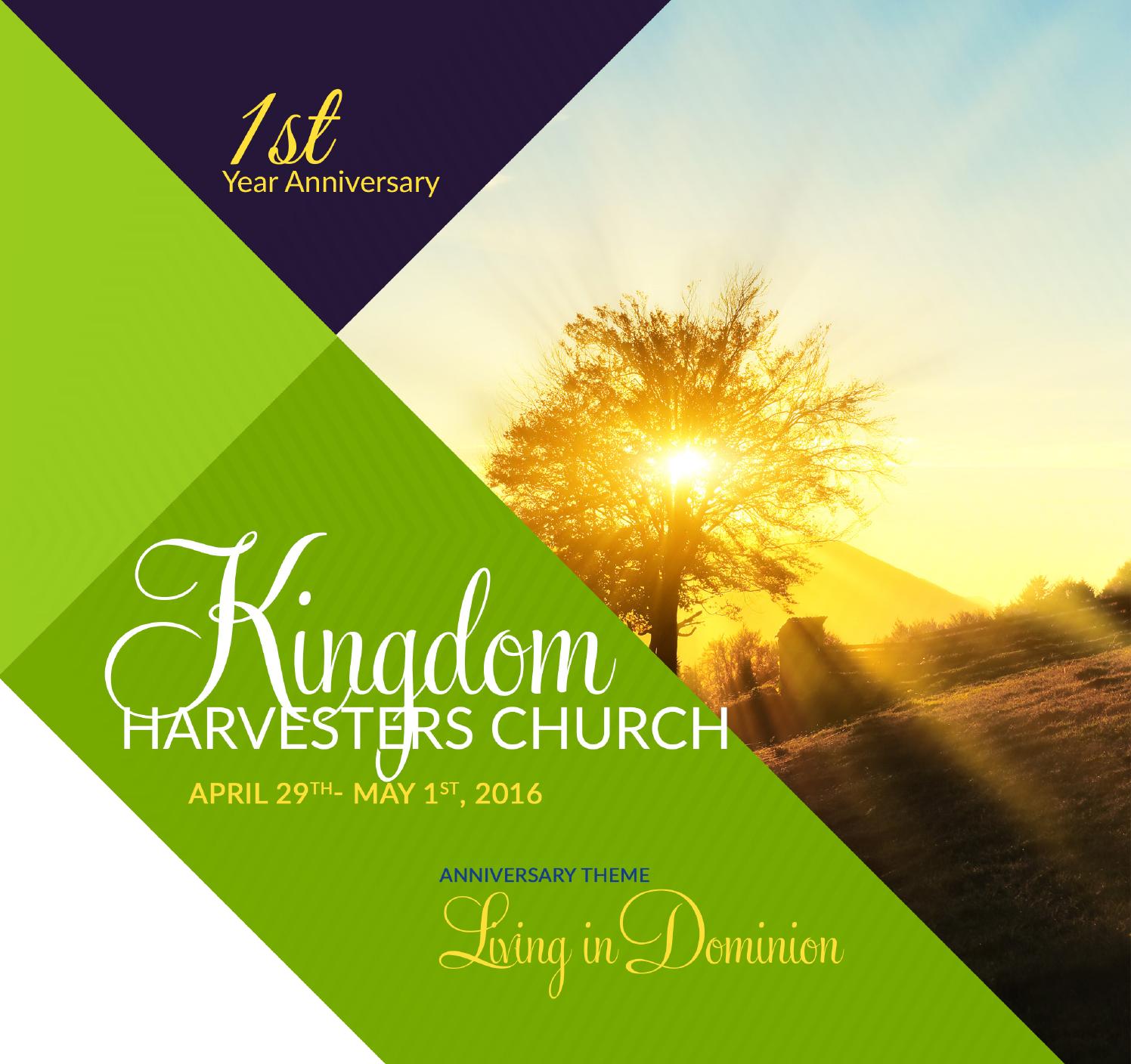 Kingdom Harvesters Church 1st Anniversary Booklet by Gracious Grafx Issuu