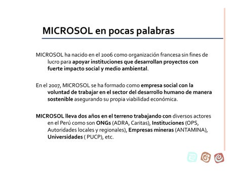 MICROSOL - Apoyo Técnico y Mercado del Carbono by Sociedad Nacional de ...