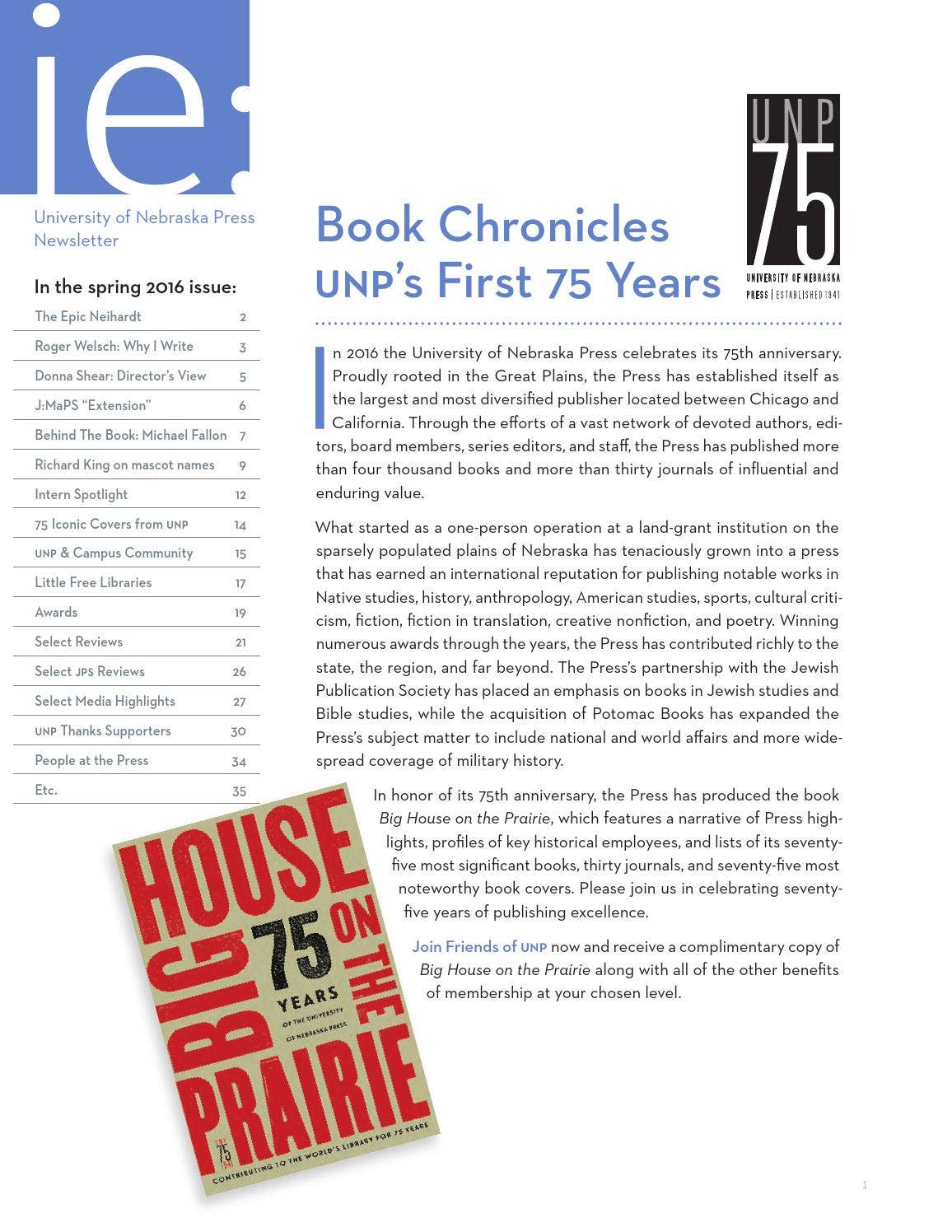 Unp Spring UNP Spring 2016 Newsletter by University of Nebraska Press - Issuu