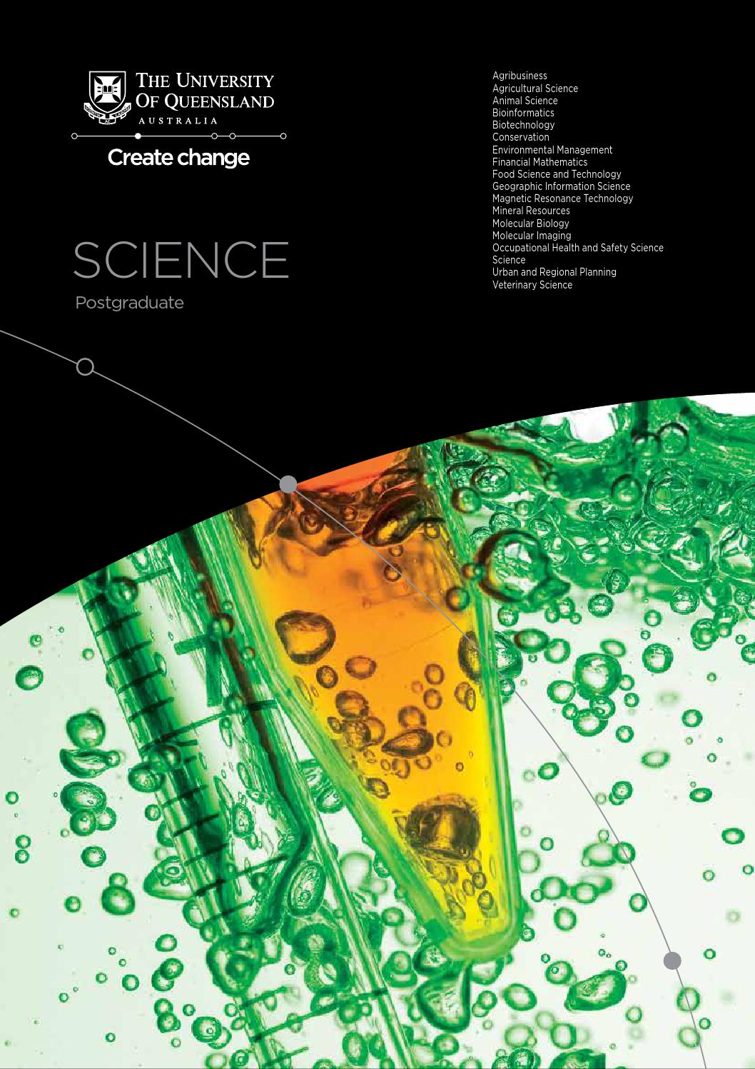 2016 UQ Science Postgraduate Guide by UQ Science Issuu