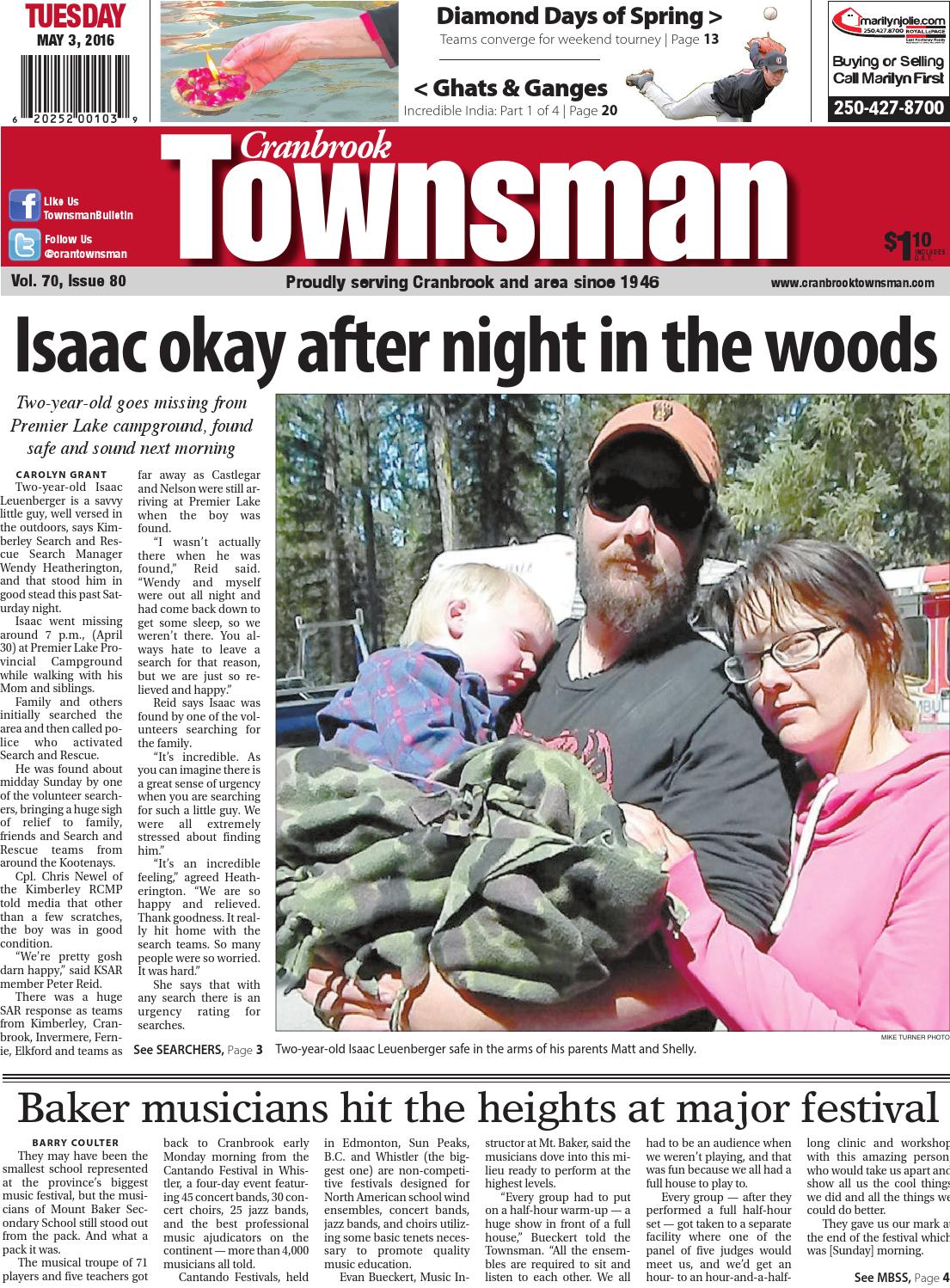 Cranbrook Daily Townsman, May 03, 2016 by Black Press Media Group - Issuu