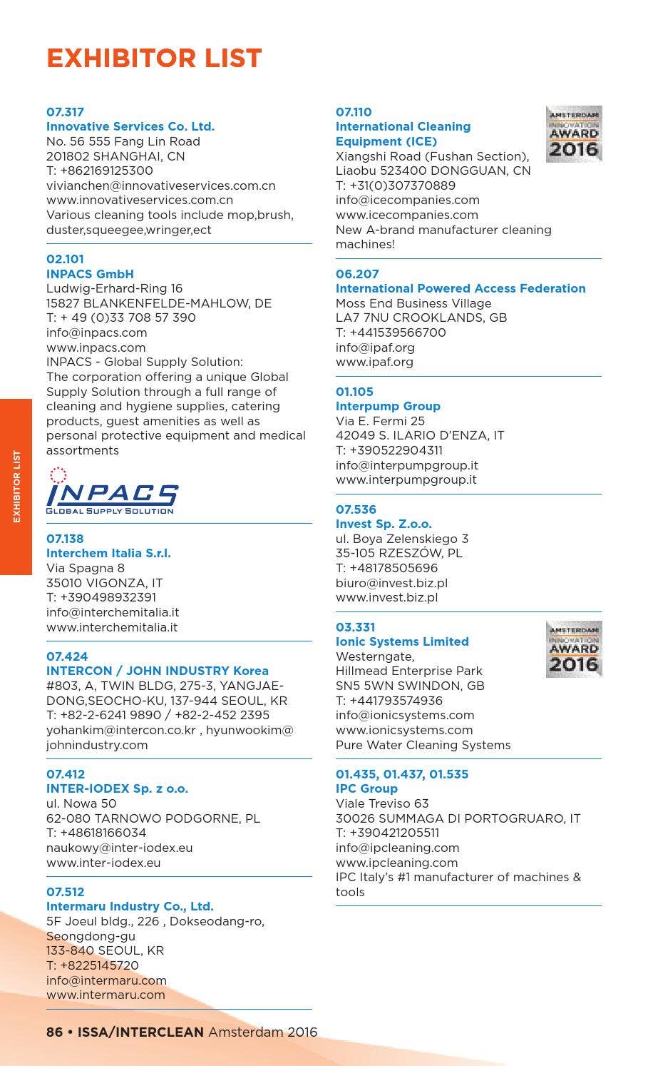Issa interclean catalogue 2016 by RAI Amsterdam Issuu