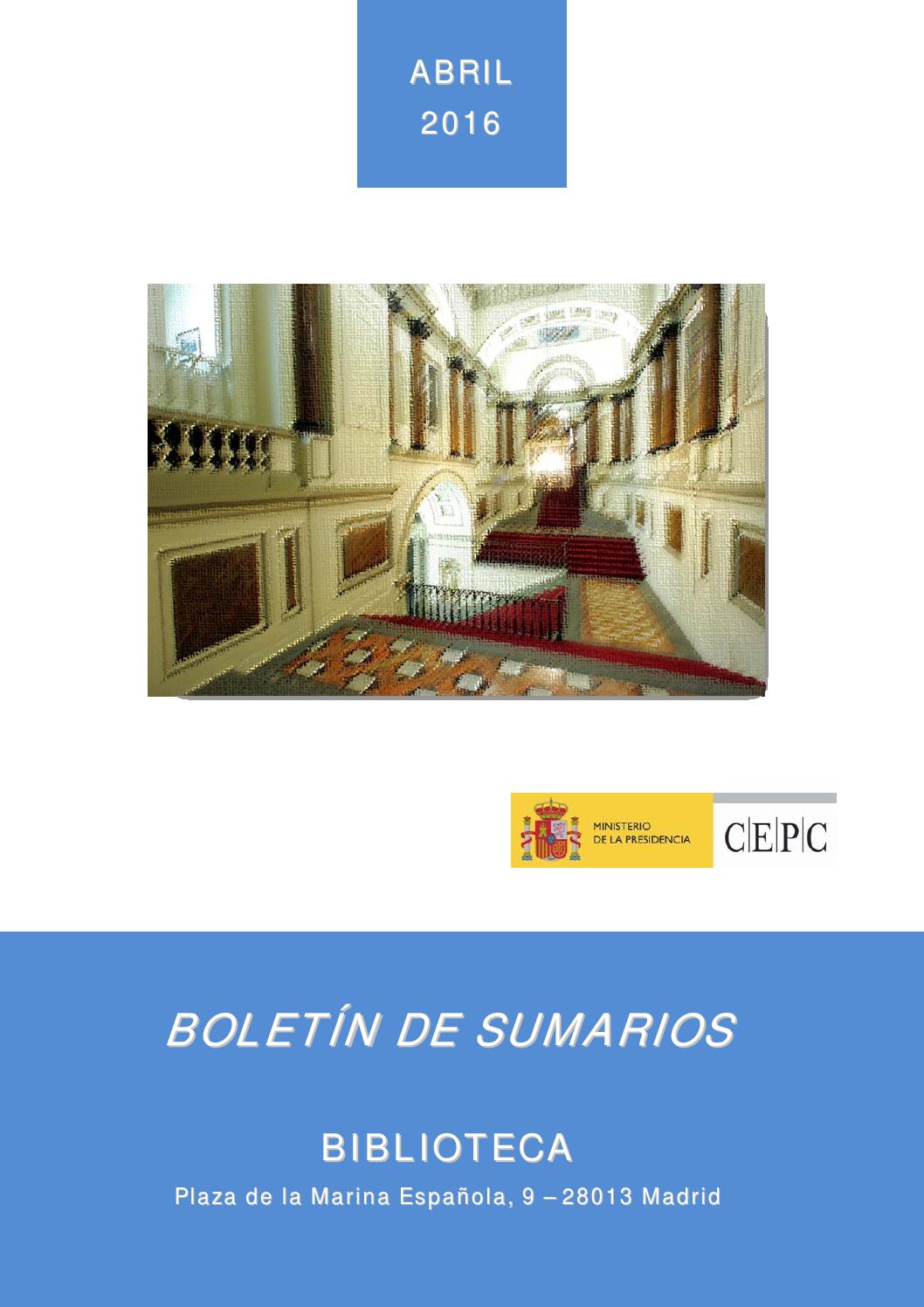 Boletin Sumarios Abril 2016 By Cepc Cepc Issuu Boletin Sumarios Abril 2016 By Cepc Cepc Issuu