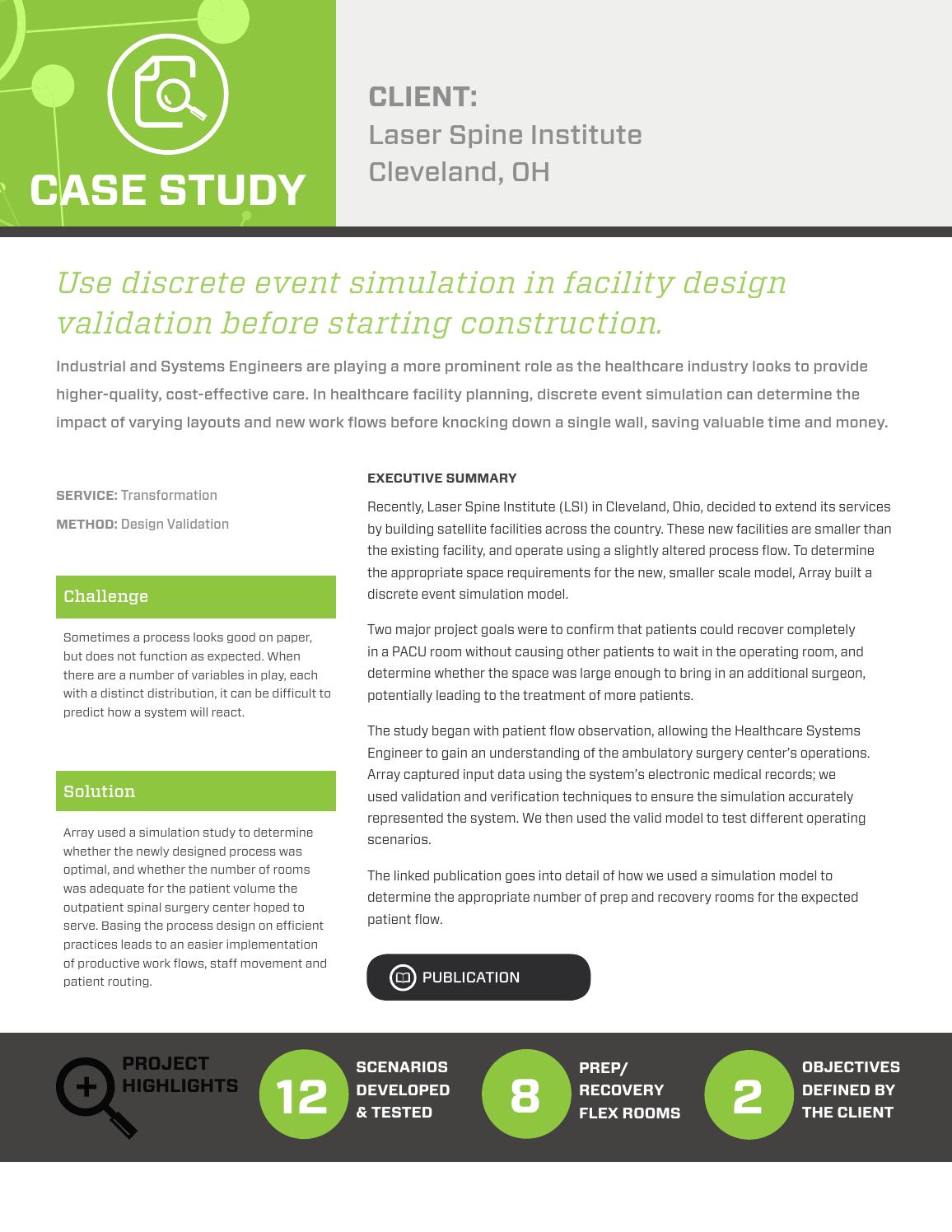 Case Study Laser Spine Institute Cleveland, OH by Array Advisors Issuu