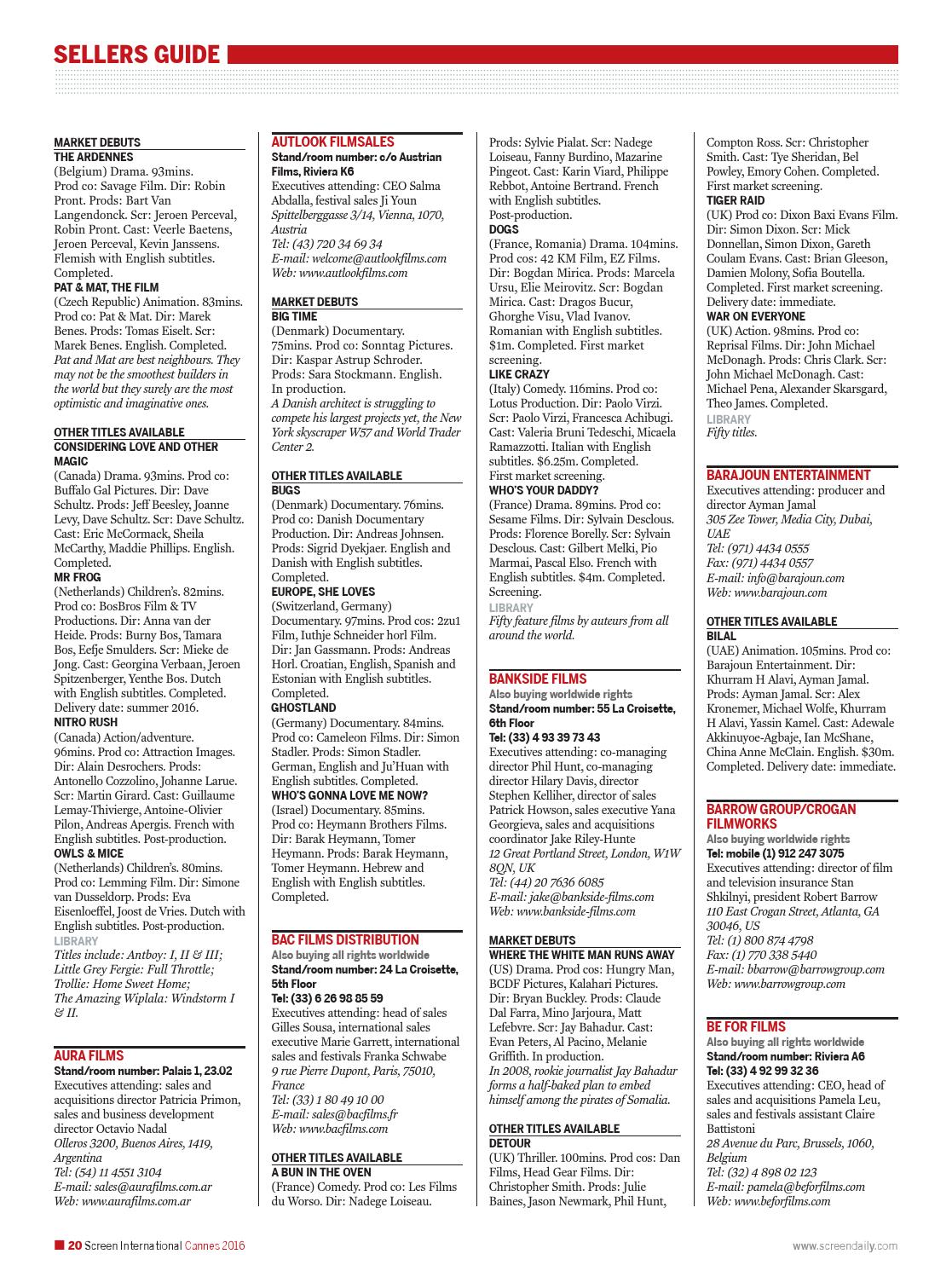 Screen Cannes Product Guide 2016 By Media Business Insight Issuu