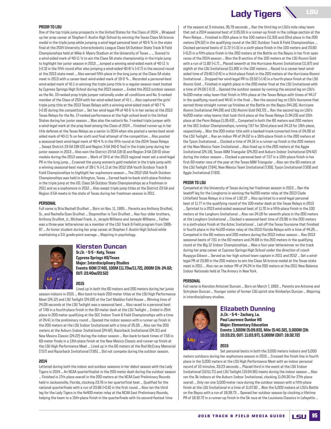 Perrin Rittner Lsu 2016 LSU Track & Field Medie Guide by LSU Athletics - Issuu