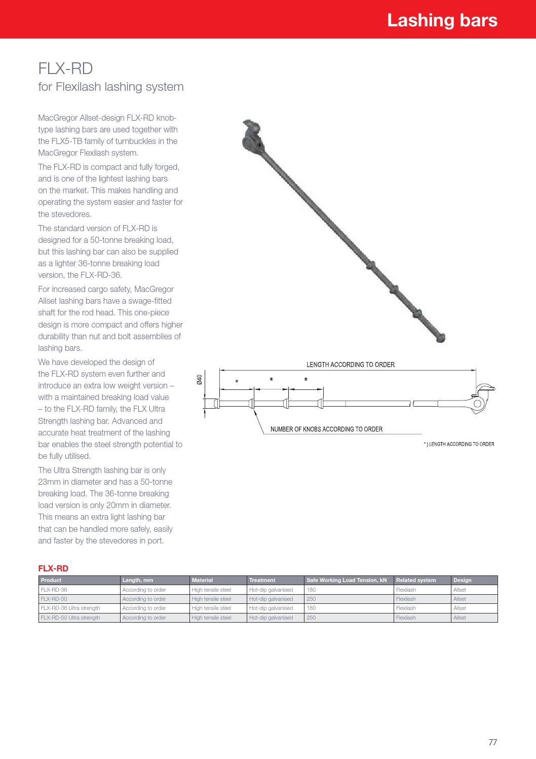 MacGregor Finland Oy Lashing Bar FLX-RD-50-ULS