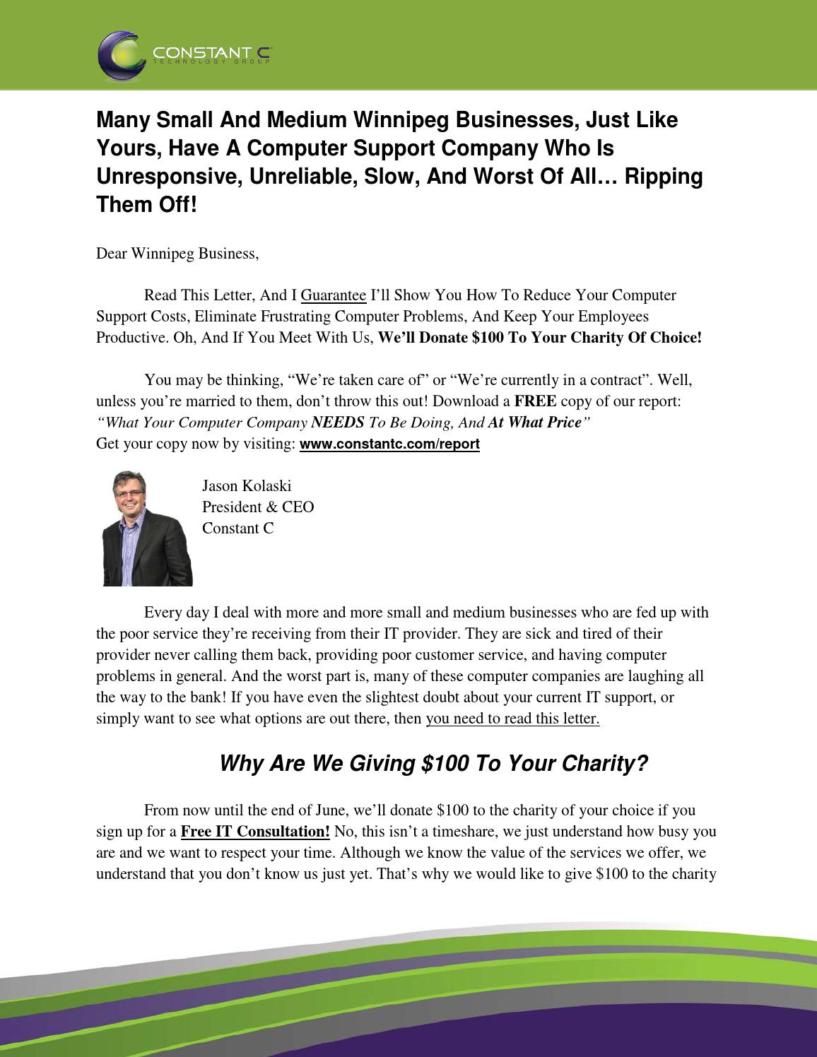 Constant c sales letter april 2016 by Derek Brown Issuu