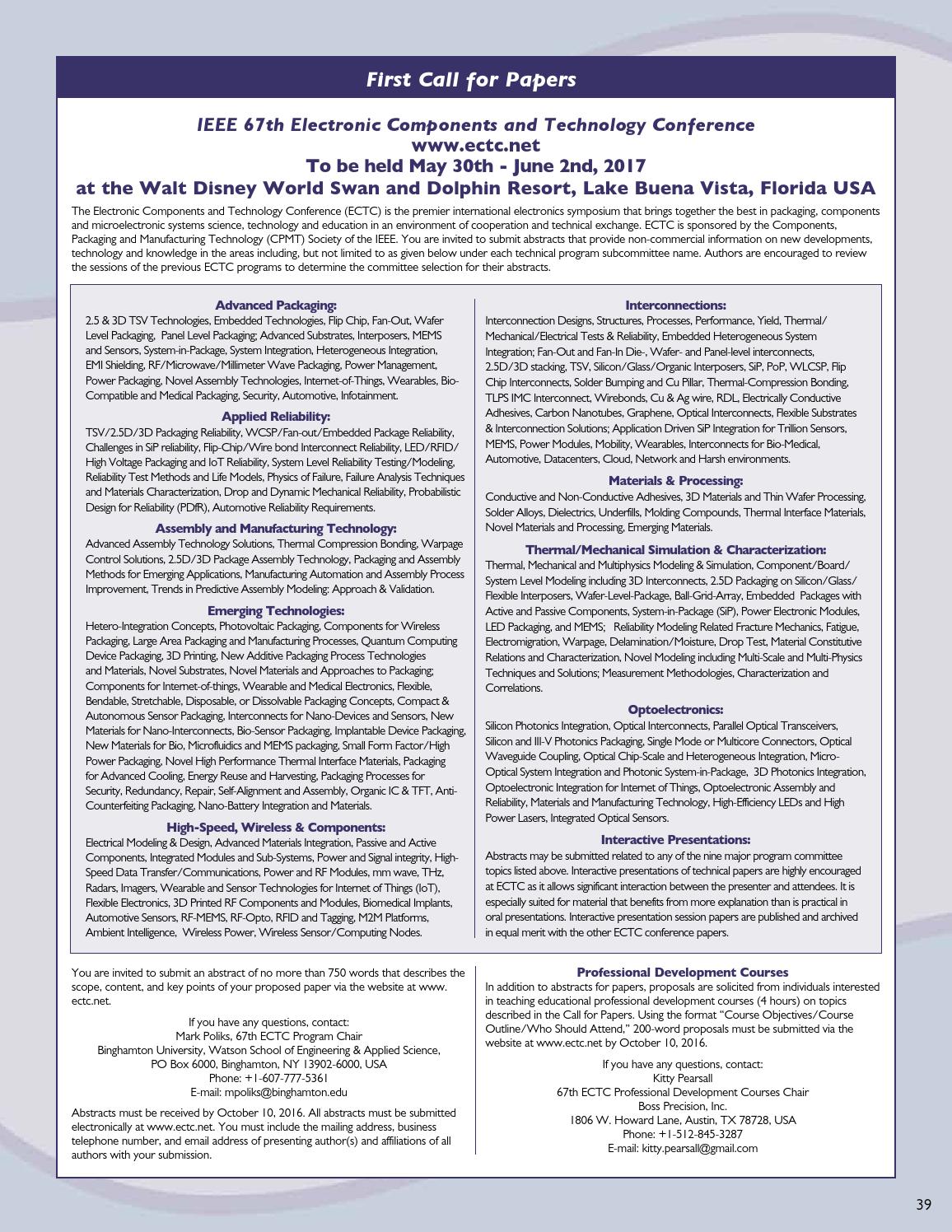 ECTC 2016 Final Program by ECTC - Issuu