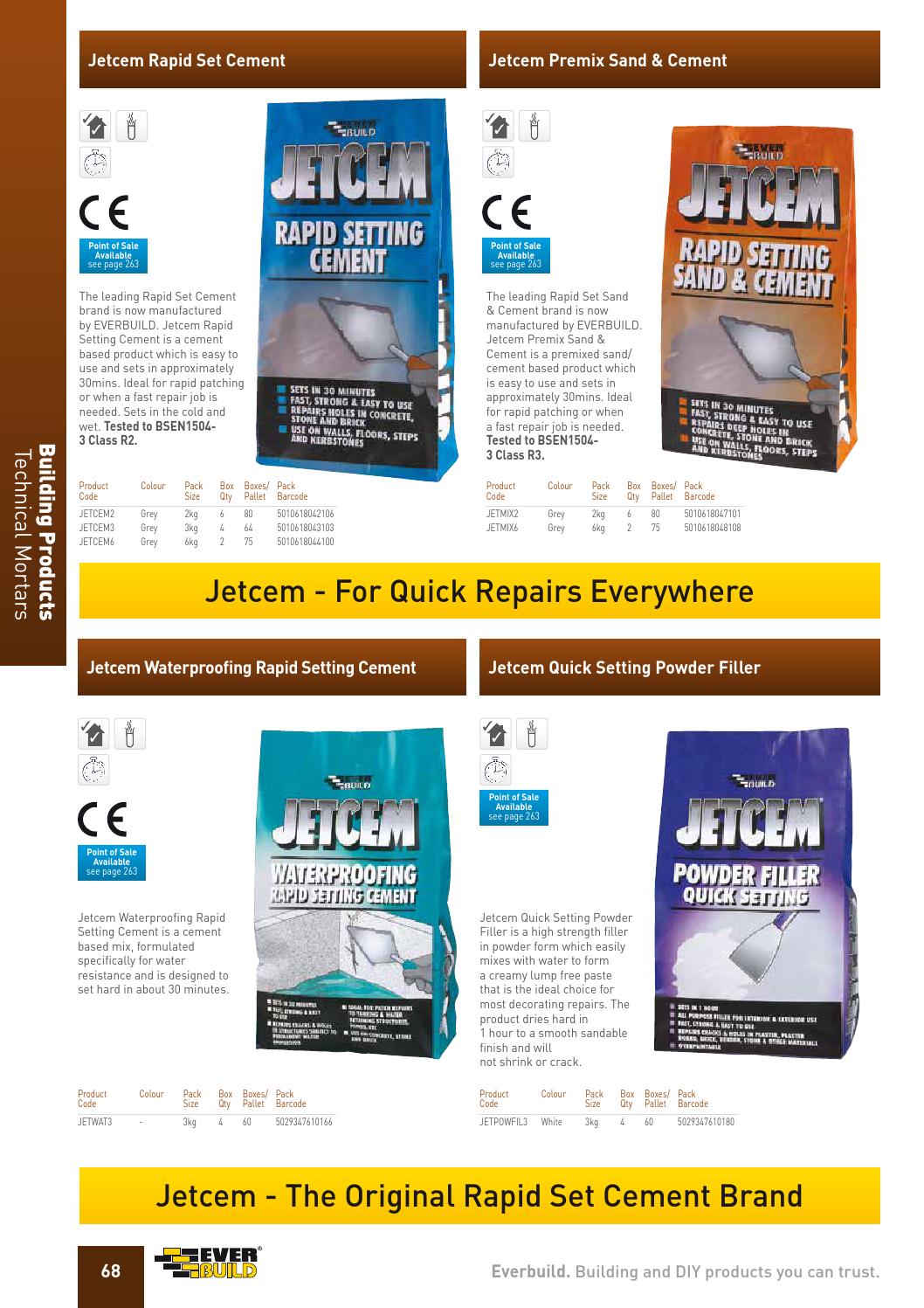 Fast setting repair cement JetCem Rapid Set Cement 3kg Grey