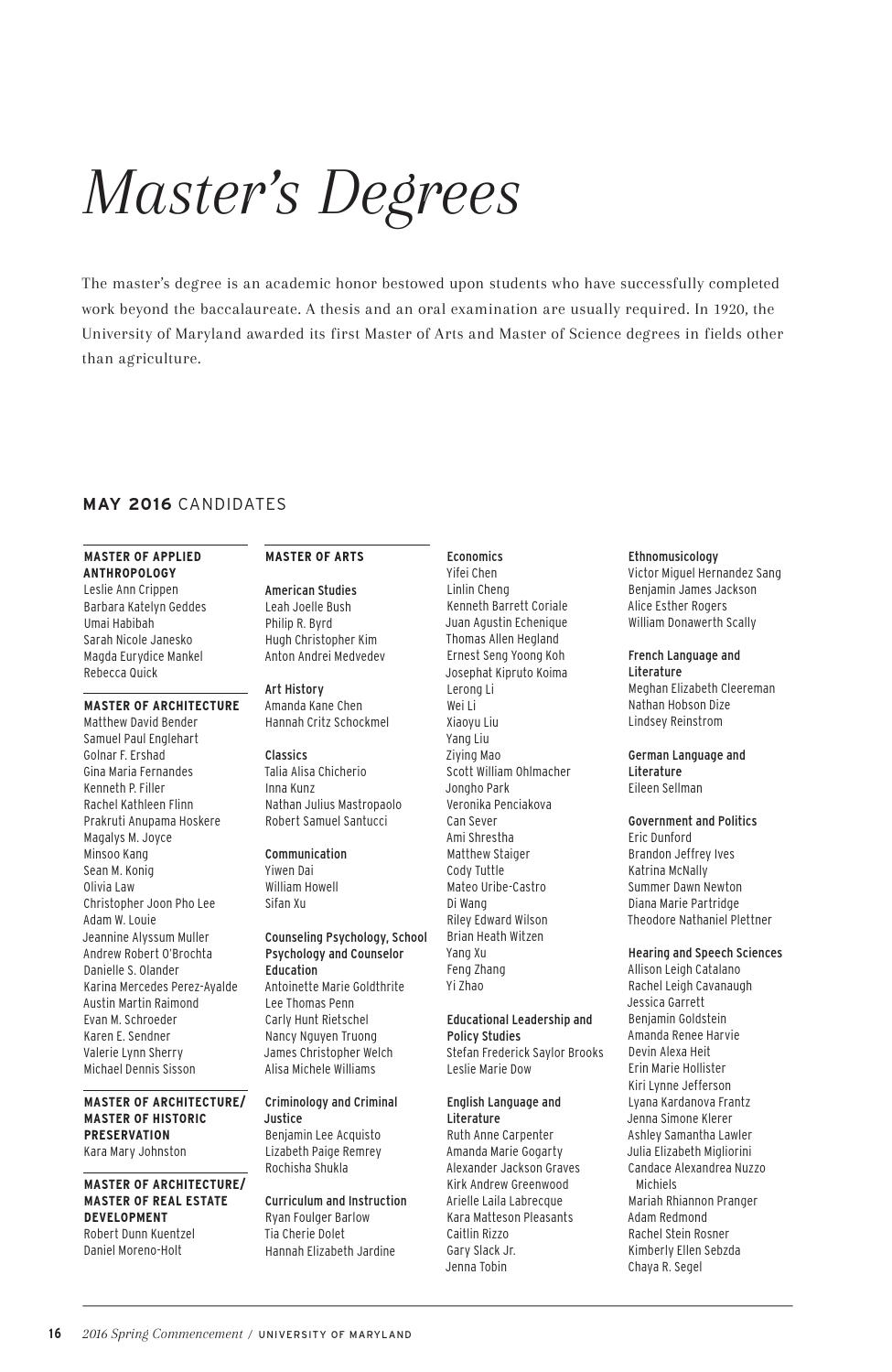 university-of-maryland-spring-2016-commencement-program-by-university