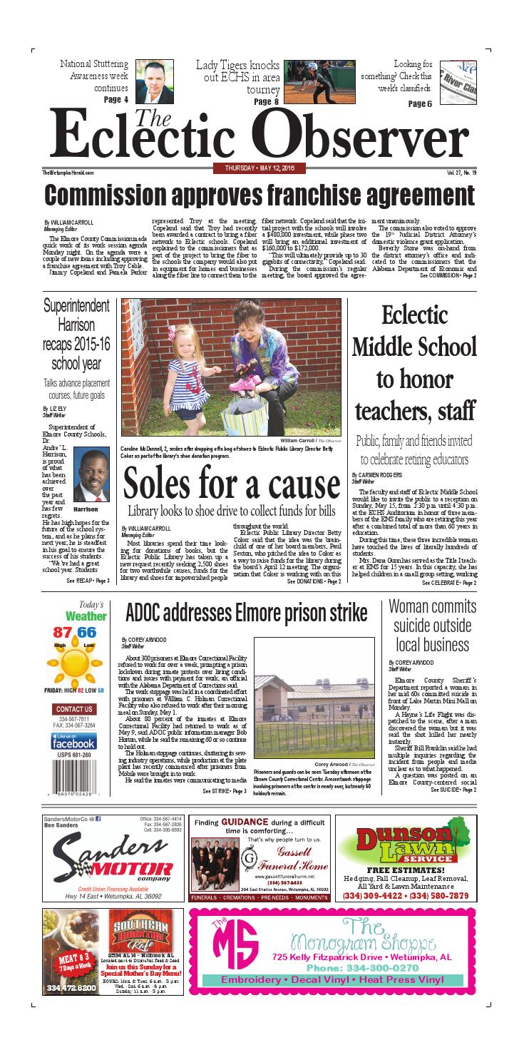 May 12, 2016 Eclectic Observer by Tallapoosa Publishers Issuu