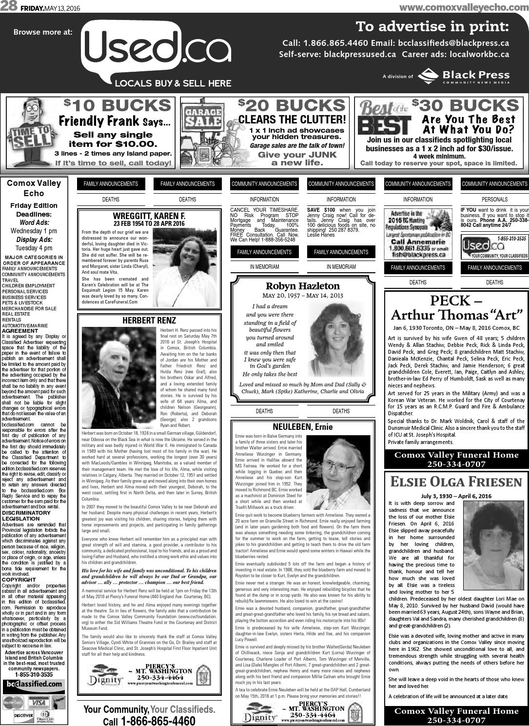 Comox Valley Echo May 13 2016 By Black Press Media Group - 