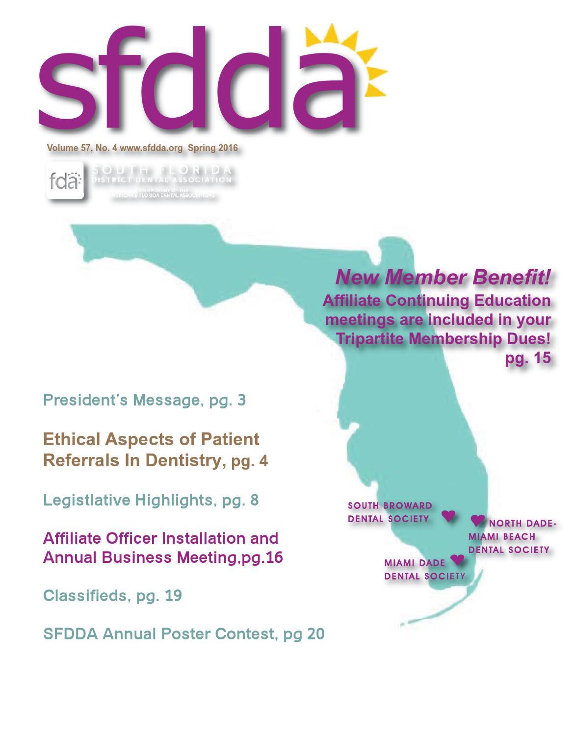 Sfdda Newsletter 2015 16 Spring By South Florida District Dental