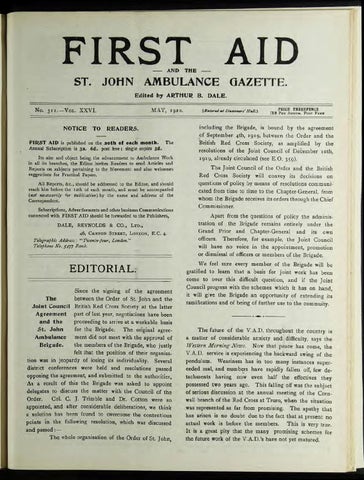 First Aid Journal 1918 - 1920 by Museum of the Order of St John - Issuu
