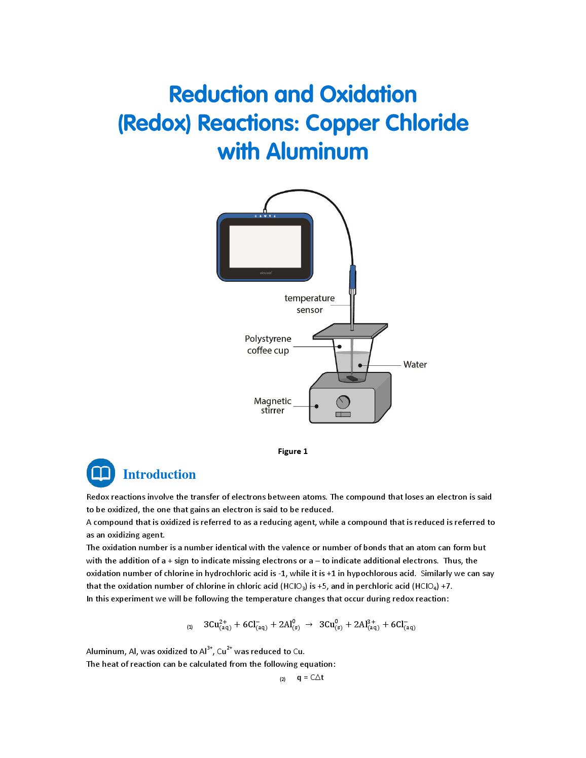 Reduction and oxidation copper chloride and aluminum by Fourier