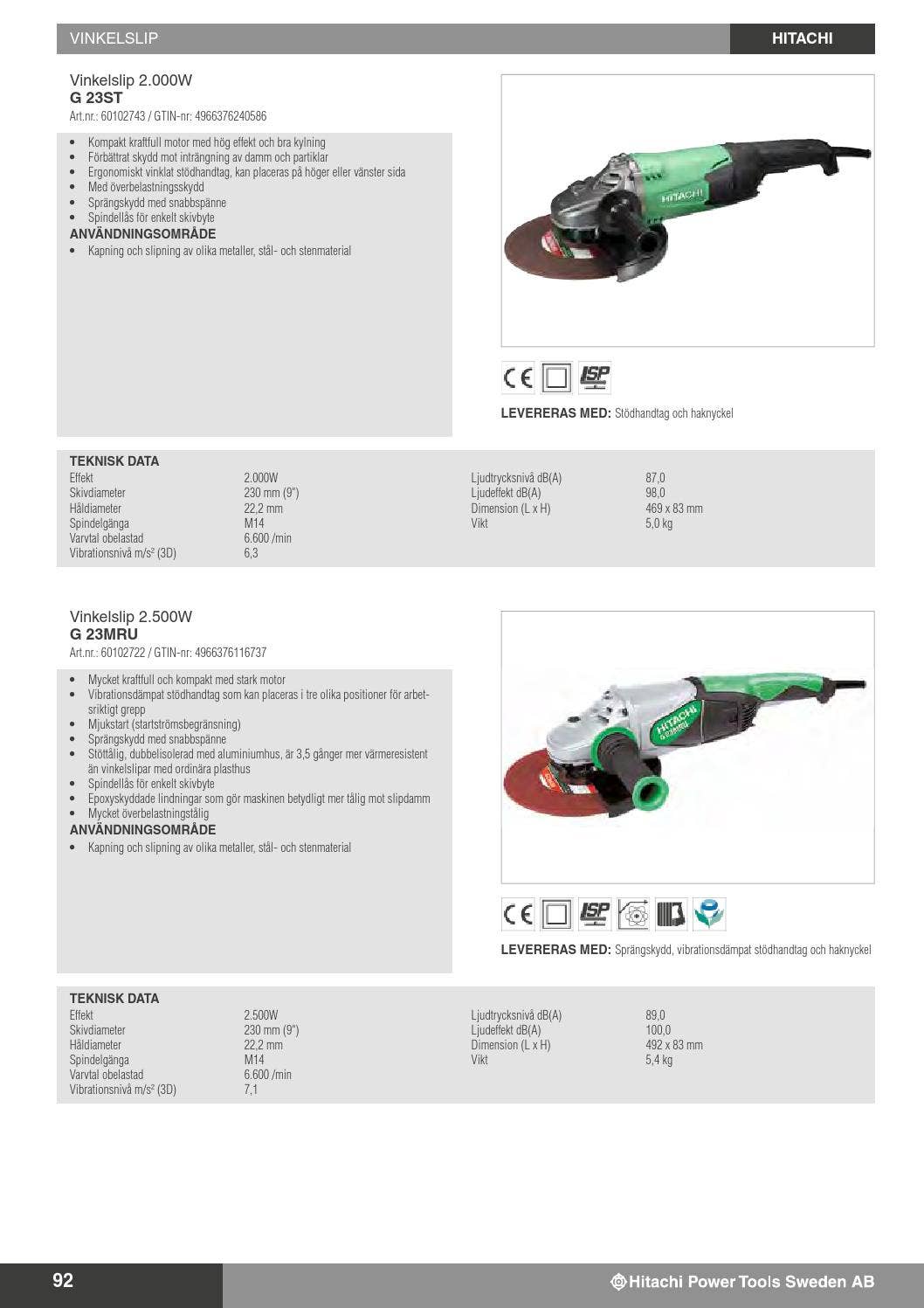 Katalog hitachi elverktyg tillbehör 2016 by 874613 Issuu