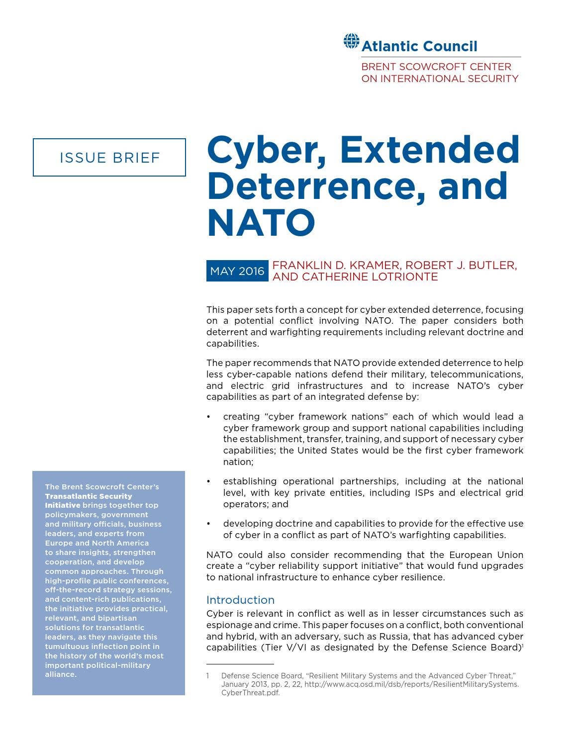 Cyber, Extended Deterrence, and NATO by Atlantic Council - Issuu
