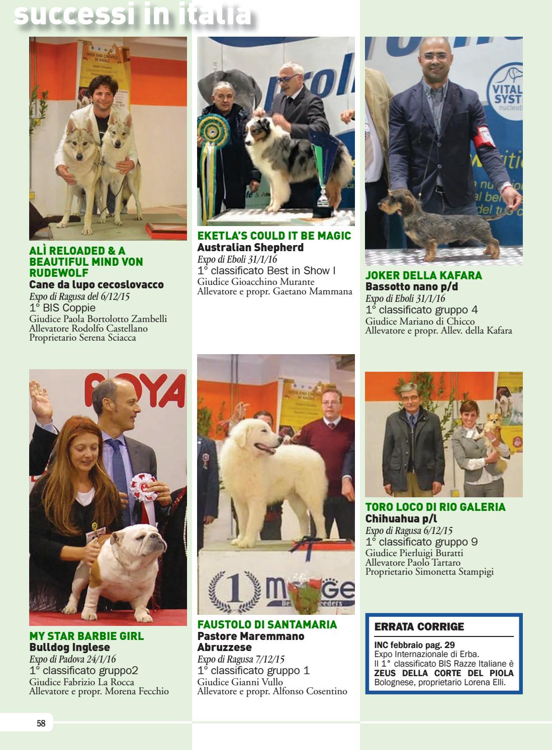I Nostri cani marzo 2016 by ENCI Ente Nazionale Cinofilia Italiana