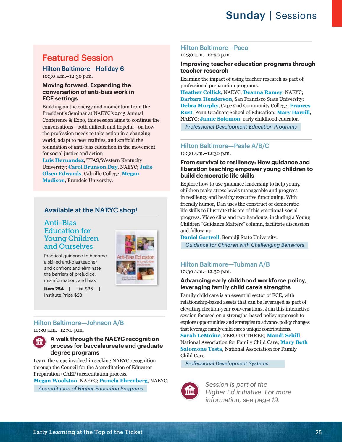 NAEYC 2016 National Institute for Early Childhood Professional Development Final Program by