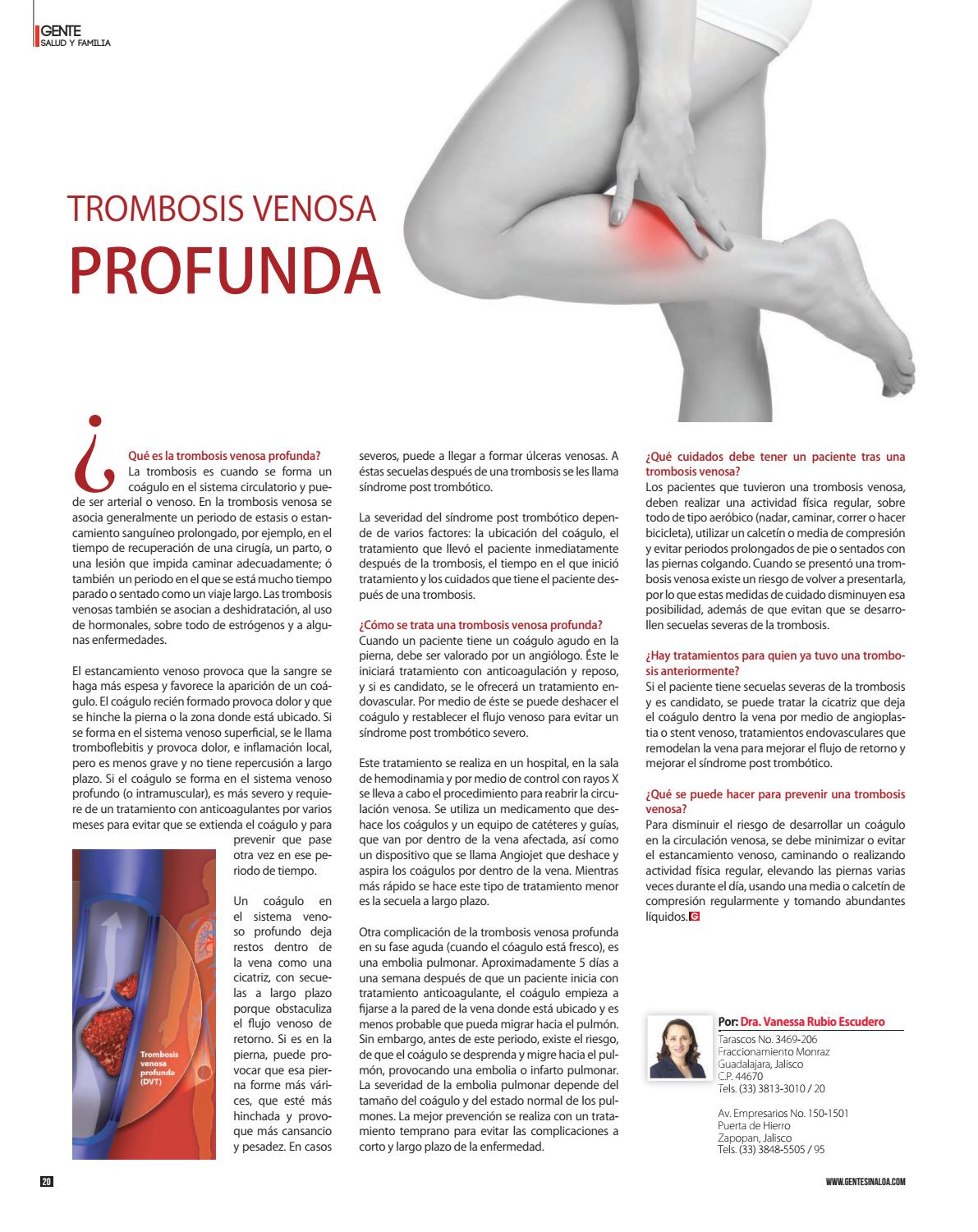 De la para venosa medicamento pierna trombosis la
