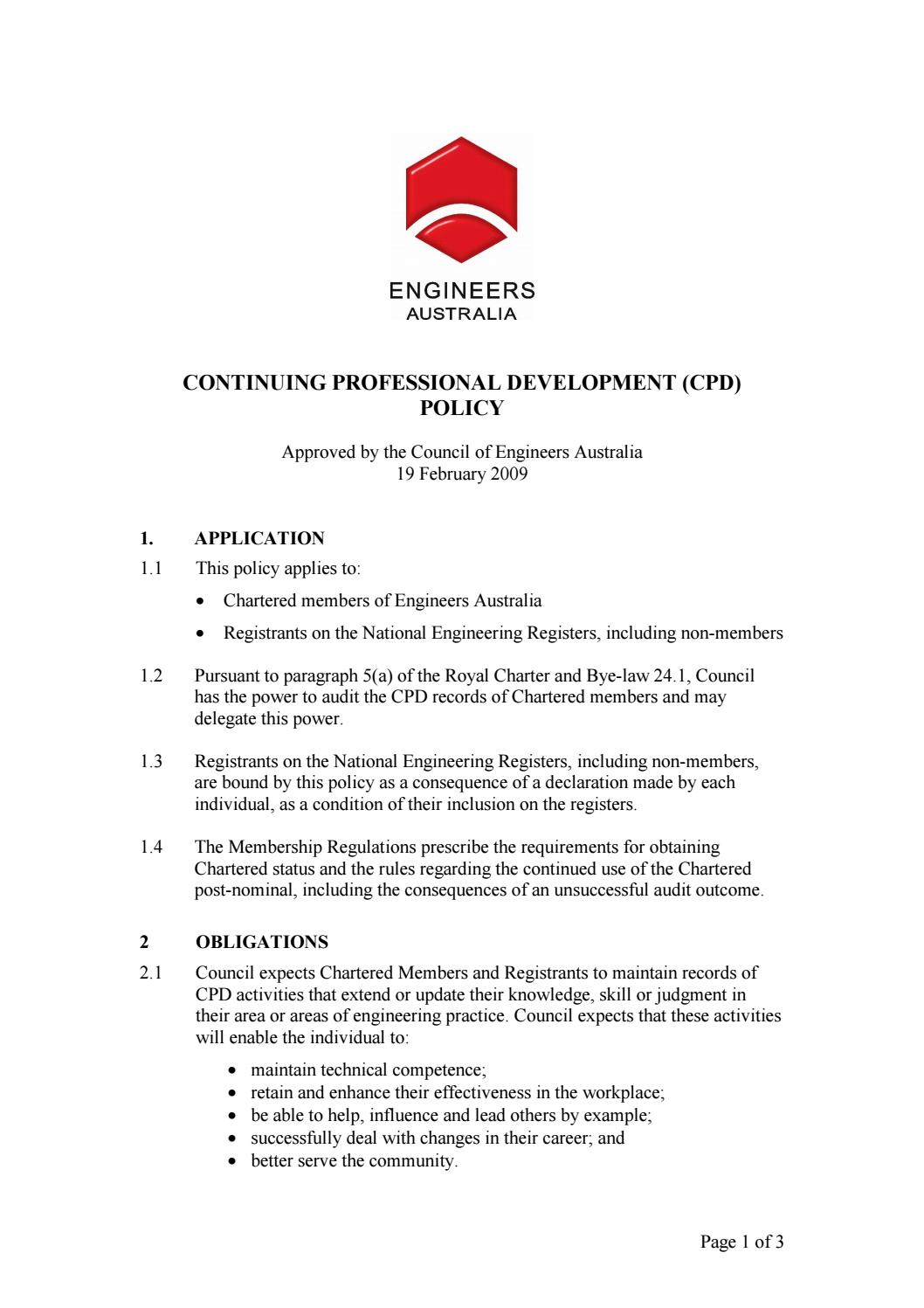 Continuing Professional Competence (CPC) Policy Australia by CPIC Issuu