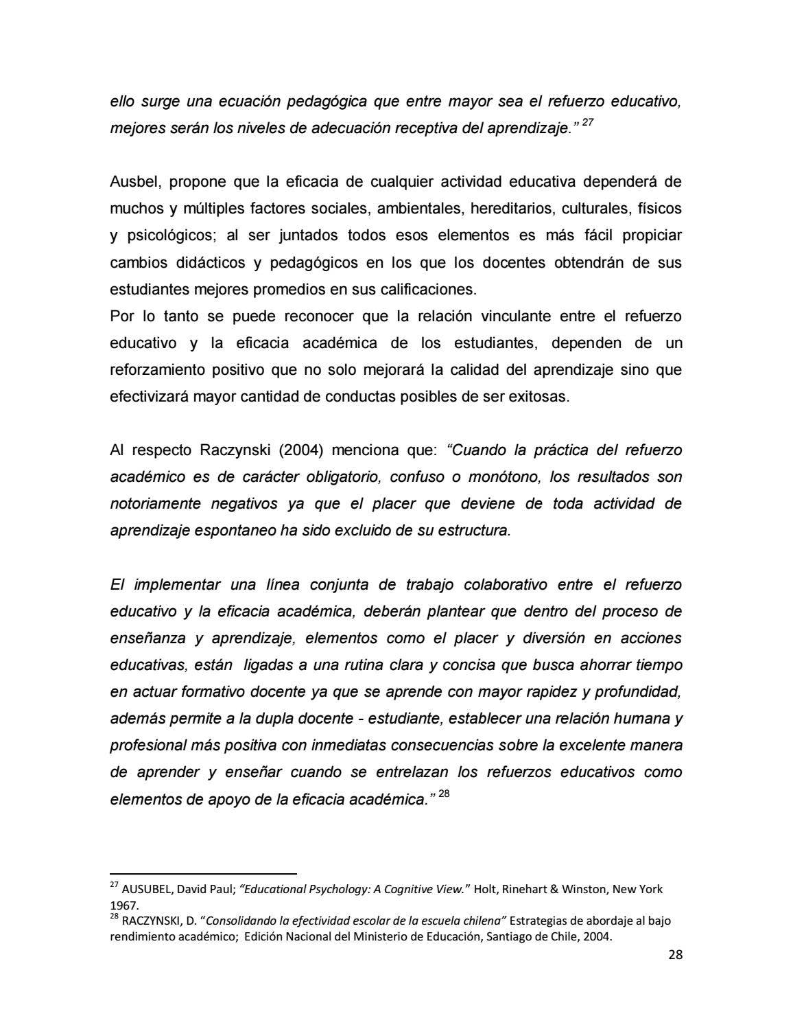 EL REFUERZO EDUCATIVO, FACTOR CLAVE EN EL APRENDIZAJE EFICAZ.” DE LOS ...