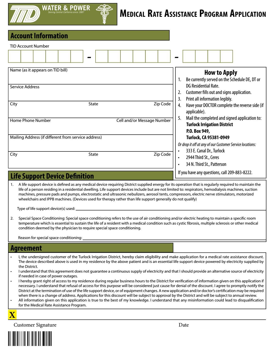 TID Medical Rate Application by Turlock Irrigation District Issuu