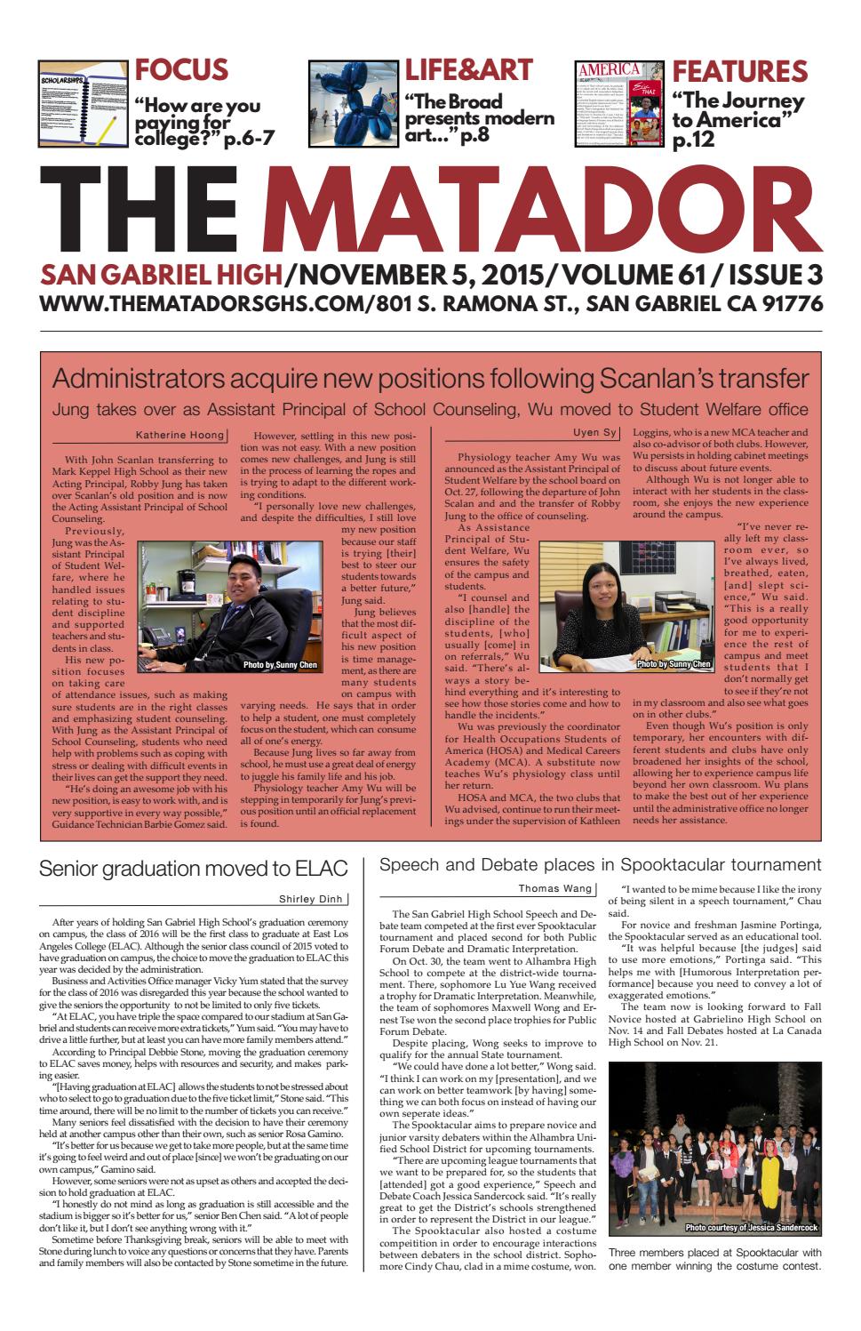 The Matador: November 2015 by The Matador - Issuu