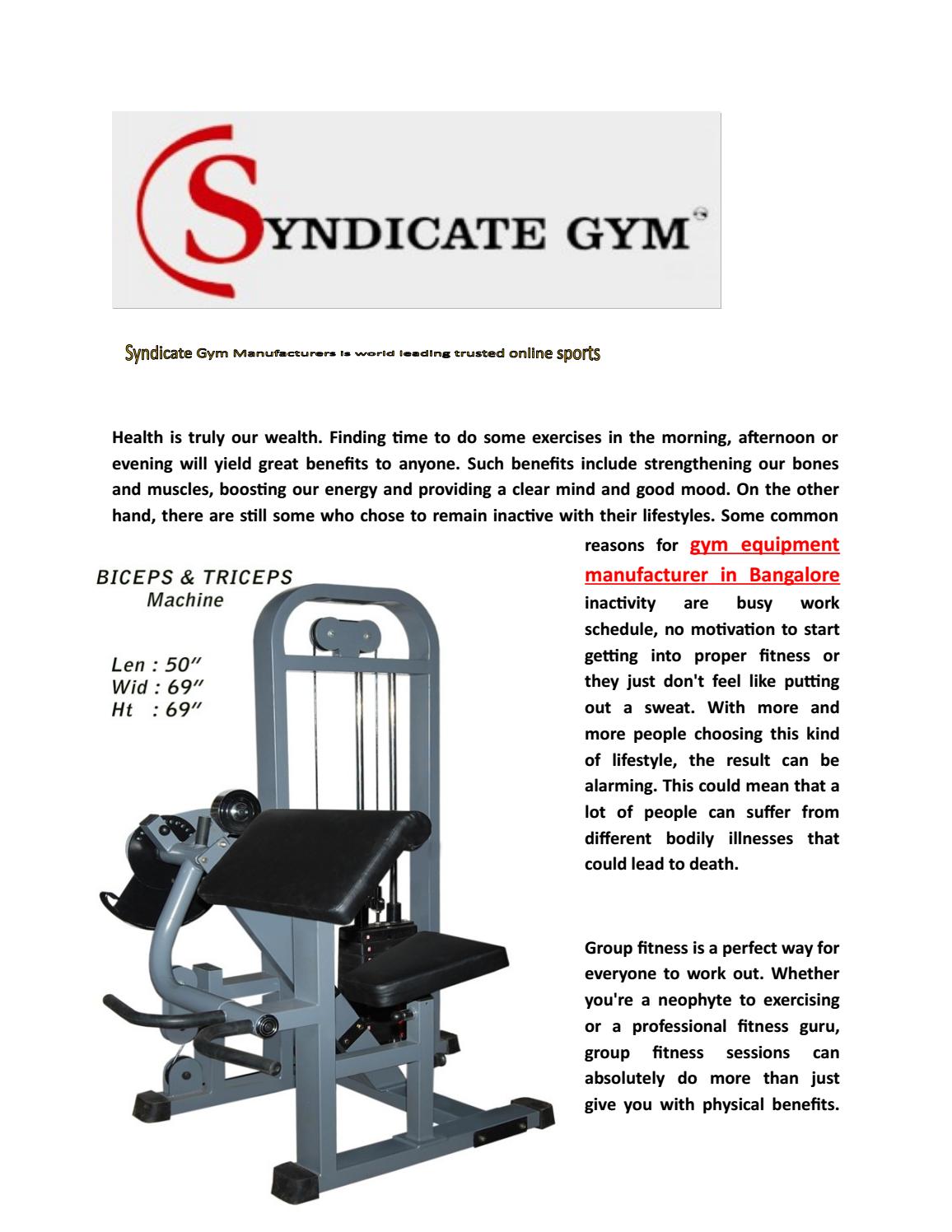 Syndicate Gym Manufacturers is world leading trusted online sports and fitness store in india by