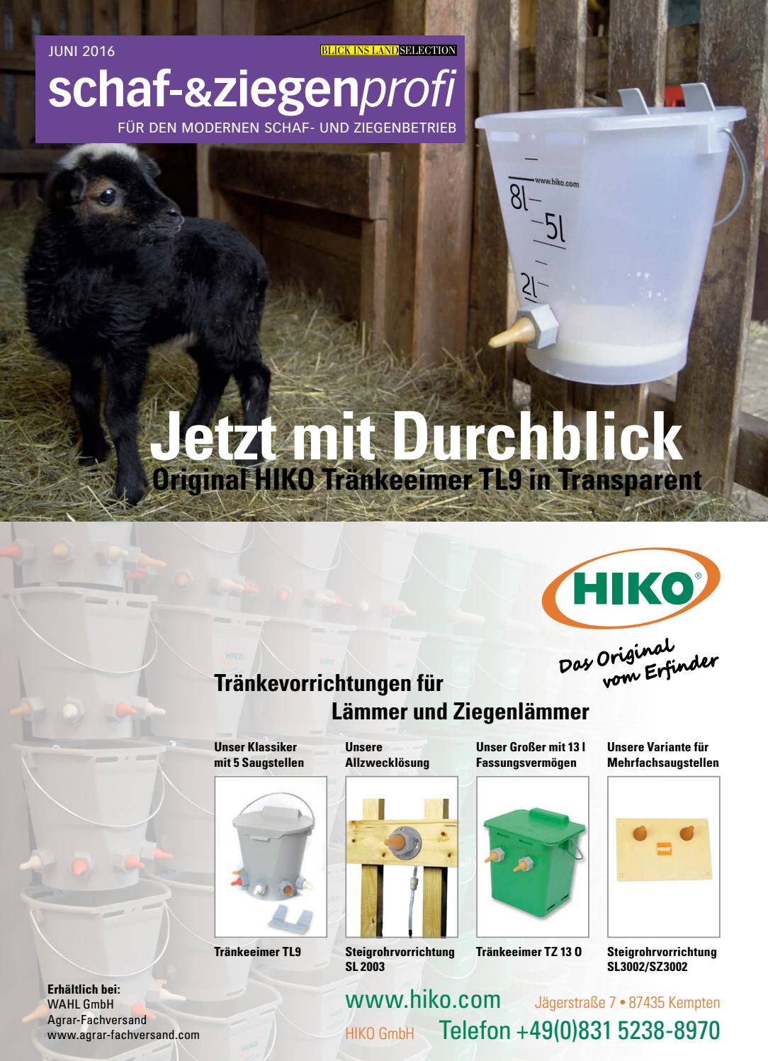 HIKO Lämmer-Tränkeeimer transparent 5 Saugstellen