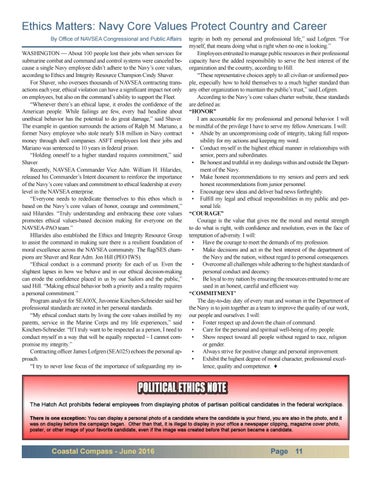 coastal compass june 2016 by nswc panama city division issuu navy core values
