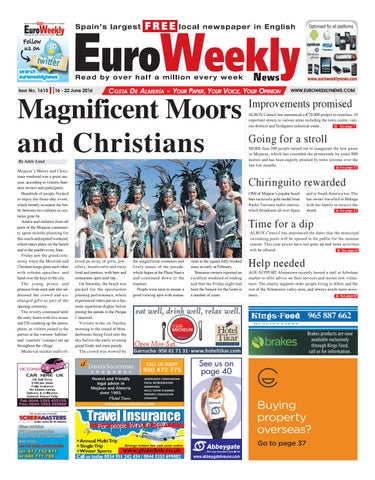 Euro Weekly News - Costa de Almeria 21 - 27 July 2016 Issue 1620 by ... Euro Weekly News - Costa de Almeria 16 - 22 June 2016 Issue 1615