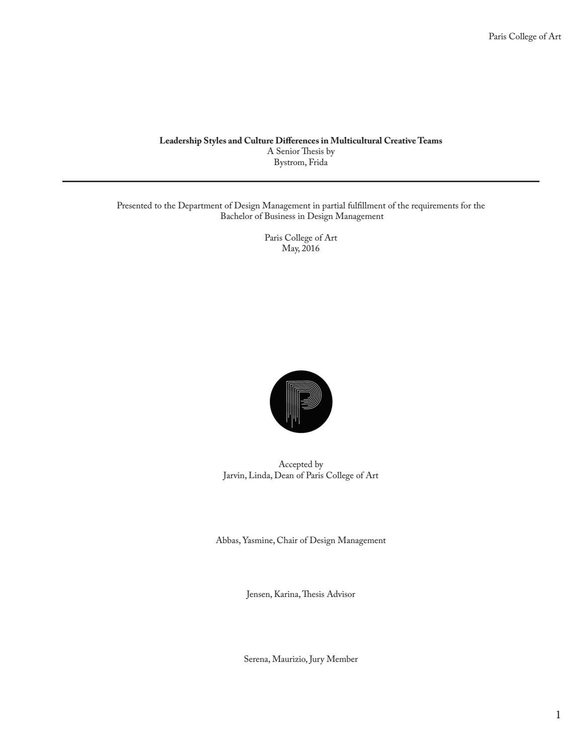 Dissertation in management and leadership