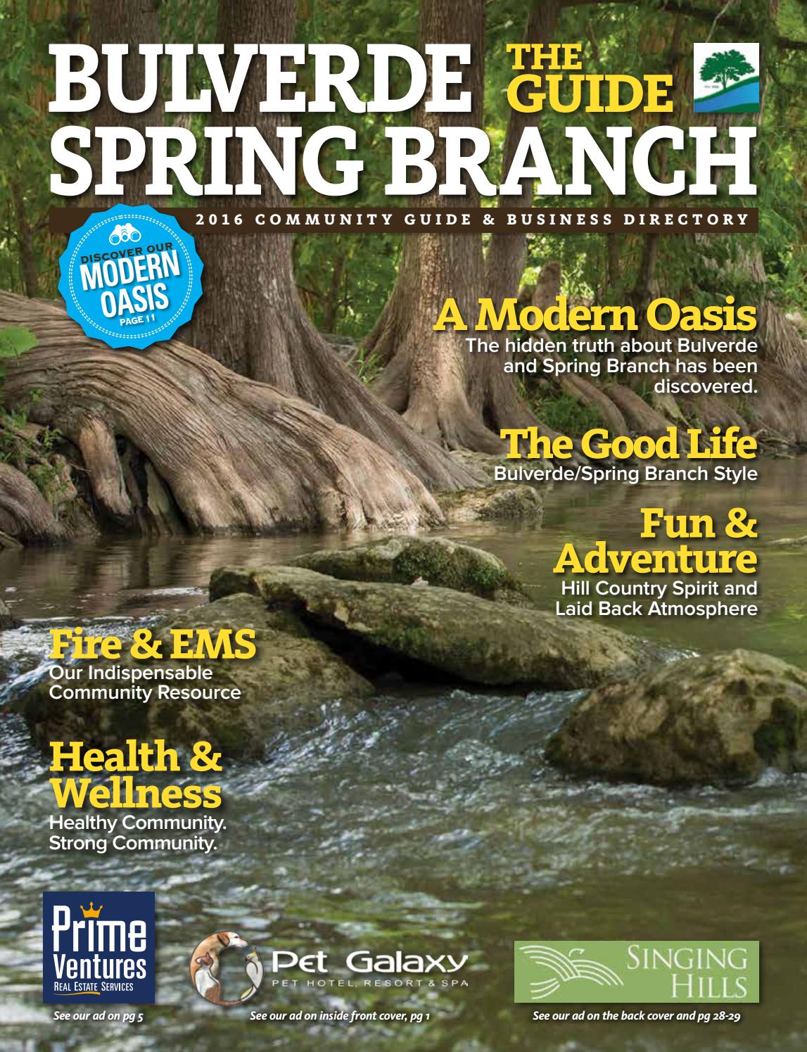 Bulverde Spring Branch Guide 2016 by Creative By Design Issuu