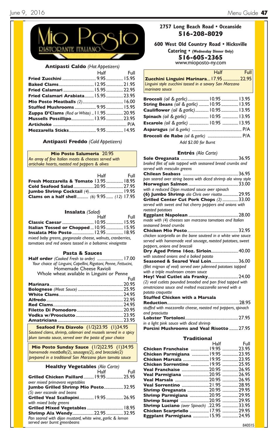 Menu Guide 2016 East By Richner Communications Inc Issuu