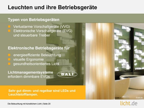 Präsentation: Die Beleuchtung mit künstlichem Licht 第 20 页