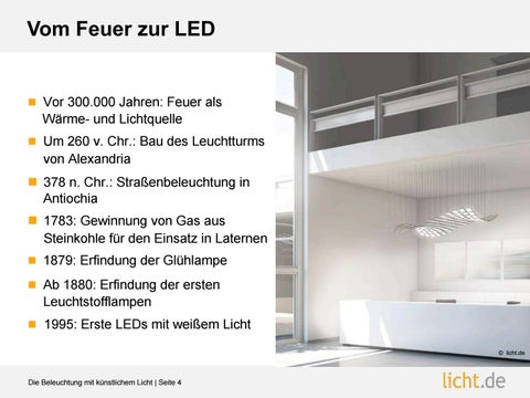 Präsentation: Die Beleuchtung mit künstlichem Licht 第 4 页