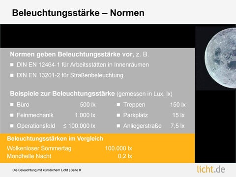 Präsentation: Die Beleuchtung mit künstlichem Licht 第 8 页