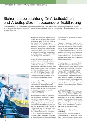 licht.wissen 10 „Notbeleuchtung, Sicherheitsbeleuchtung" 第 16 页