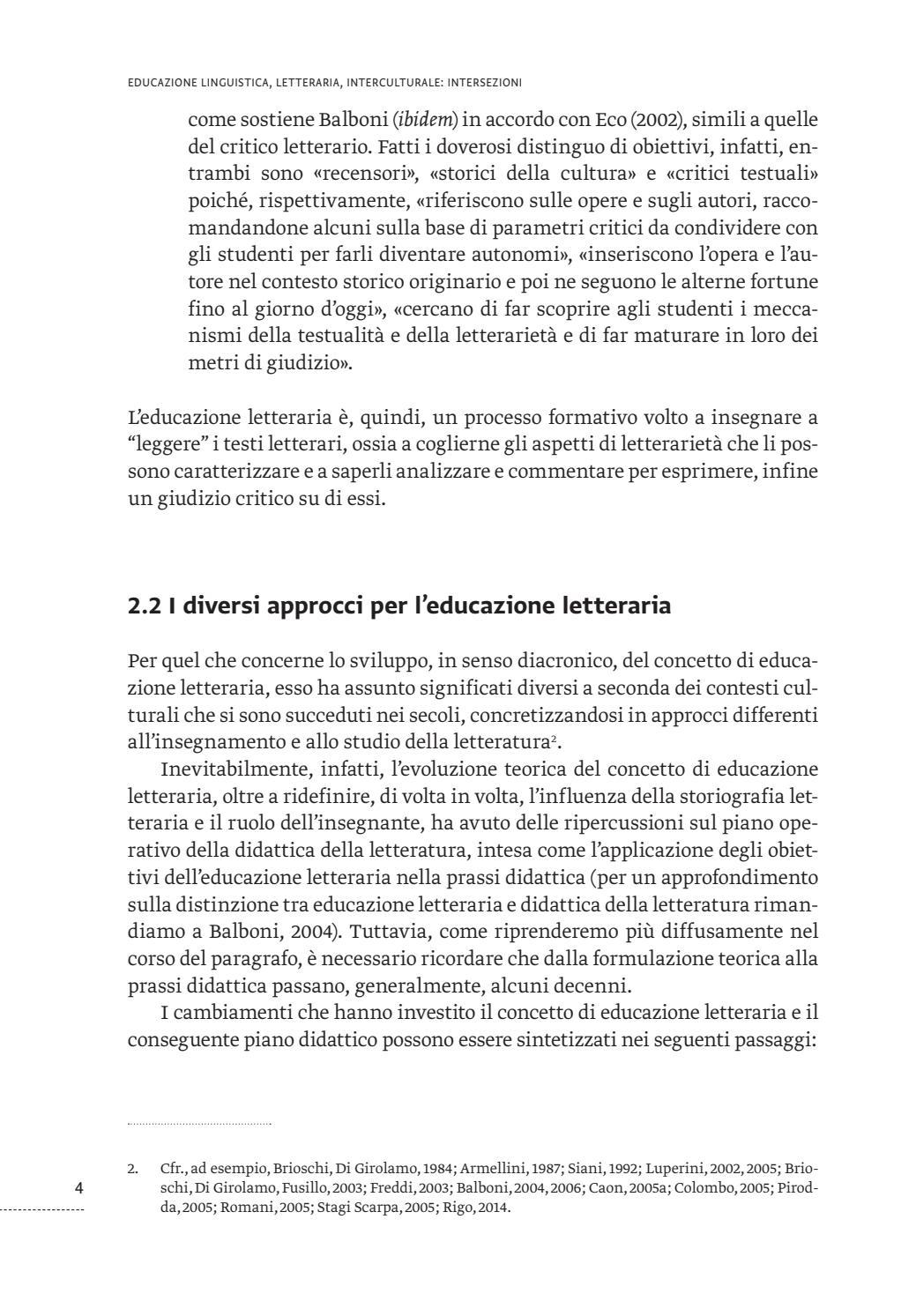 Educazione Letteraria Linguistica Interculturale Intersezioni