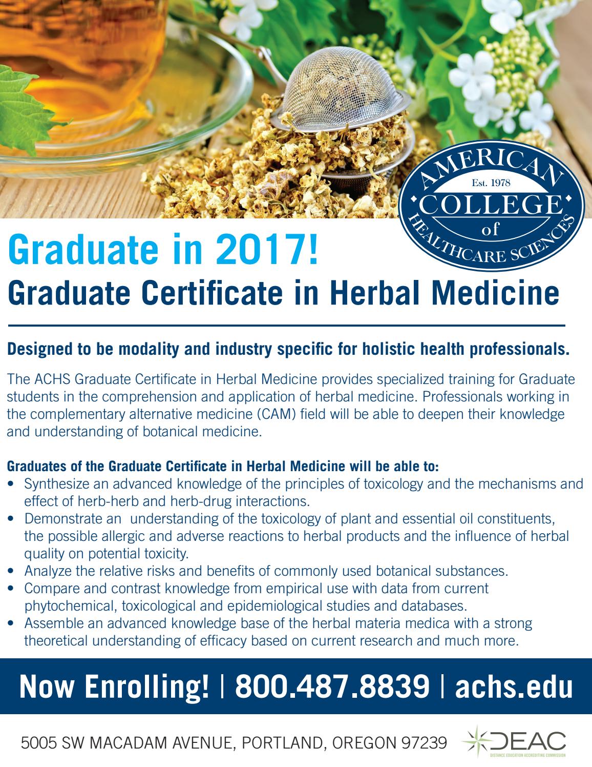 Herbal medicine expanded graduate certificate programs insert final by