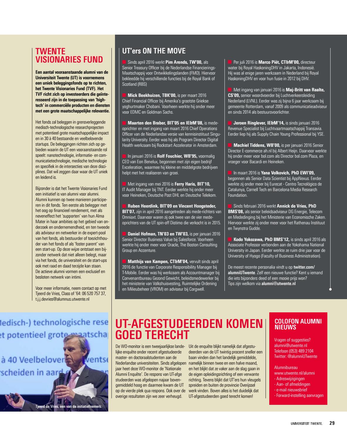 UT magazine mei 2016 by University of Twente - Issuu