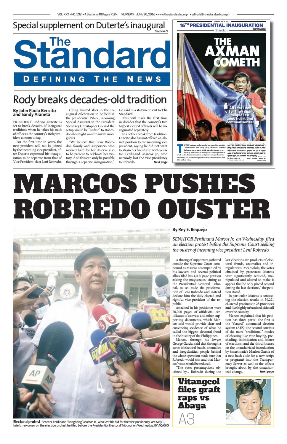 The Standard 2016 June 30 Thursday By Manila Standard Issuu