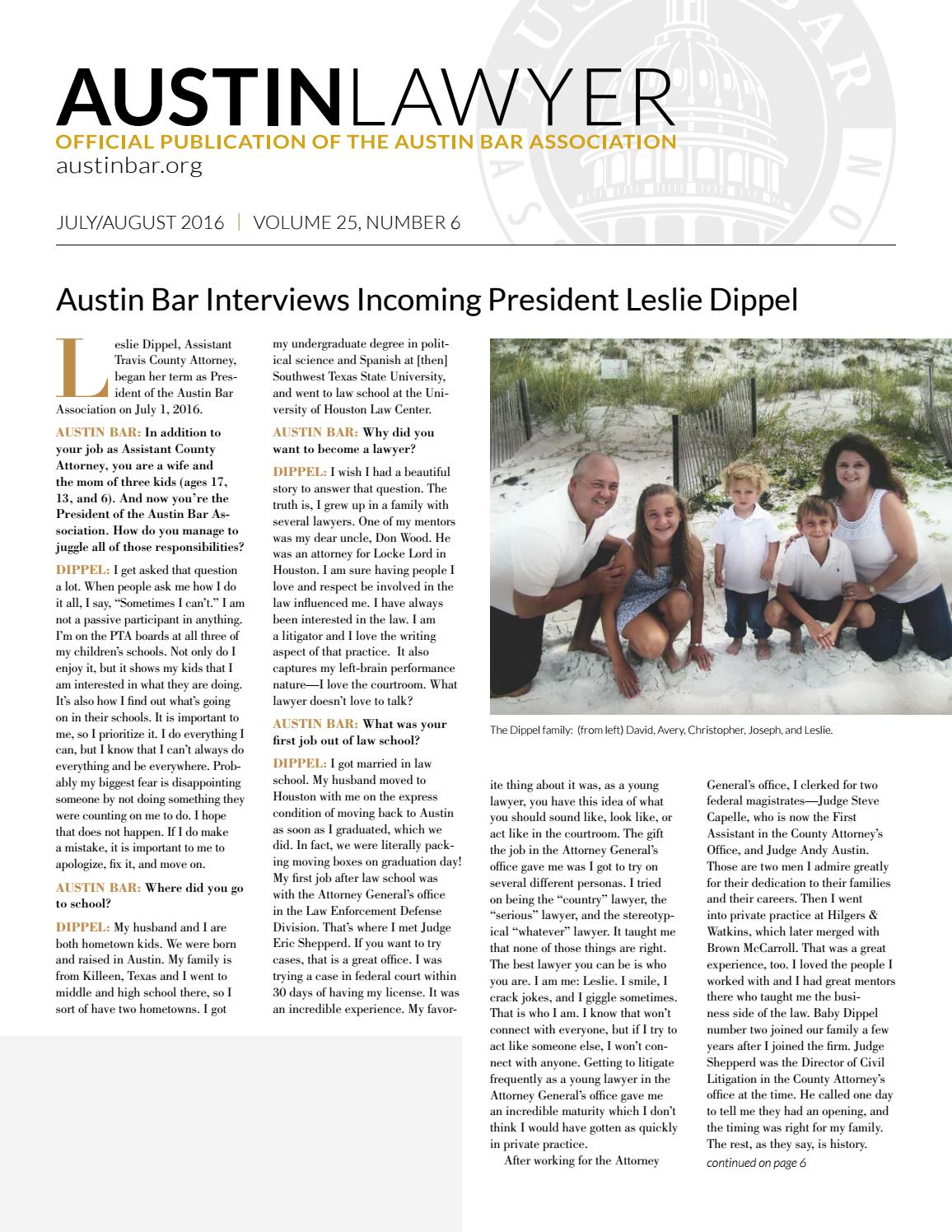 Austin Lawyer, July/August 2016 by Austin Bar Association Issuu