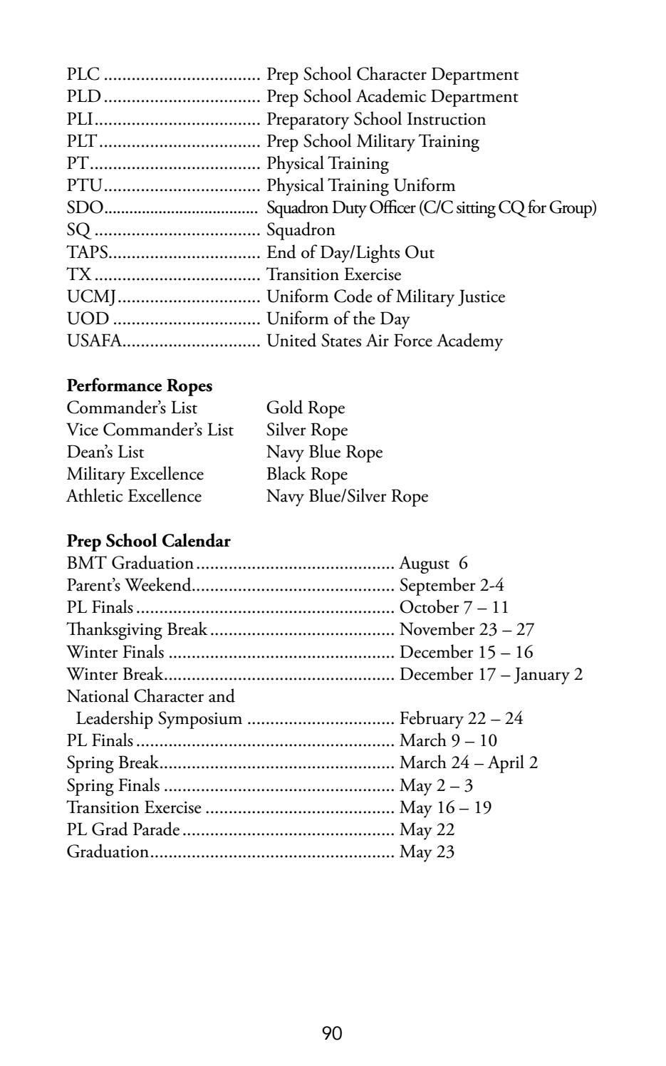air force academy spring break