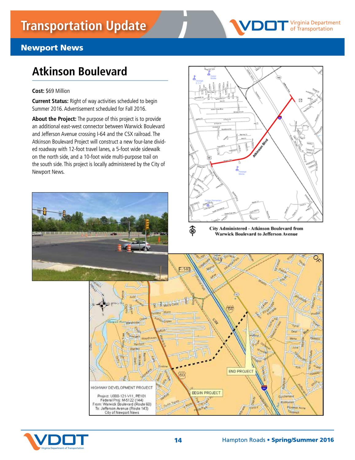 VDOT Hampton Roads Transportation Update Spring/Summer 2016 by VDOT